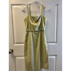 J Crew Green And White Twee Sheath Dress Size 2